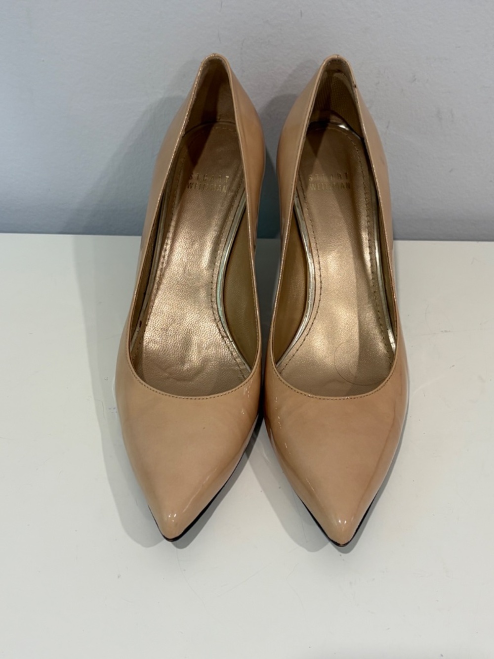 Stuart Weitzman Nude Patent Leather High Heel Pumps Shoes Women’s 10M
